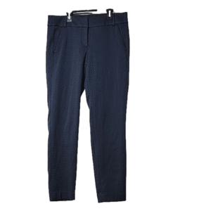 LOFT dress pants "Marissa Skinny" size 8 tall, black with navy diamond print